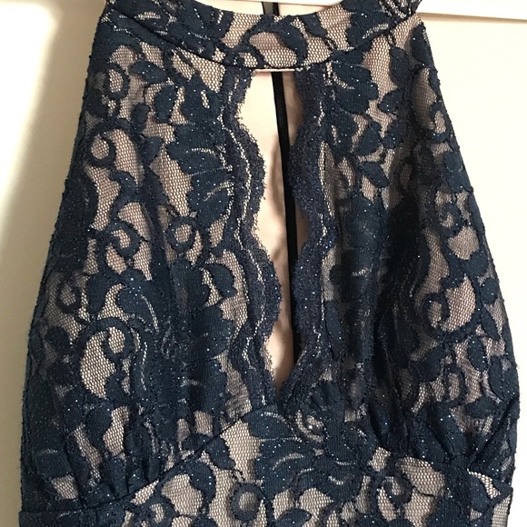 Navy blue / nude NWT evening dress - Picture 6 of 8